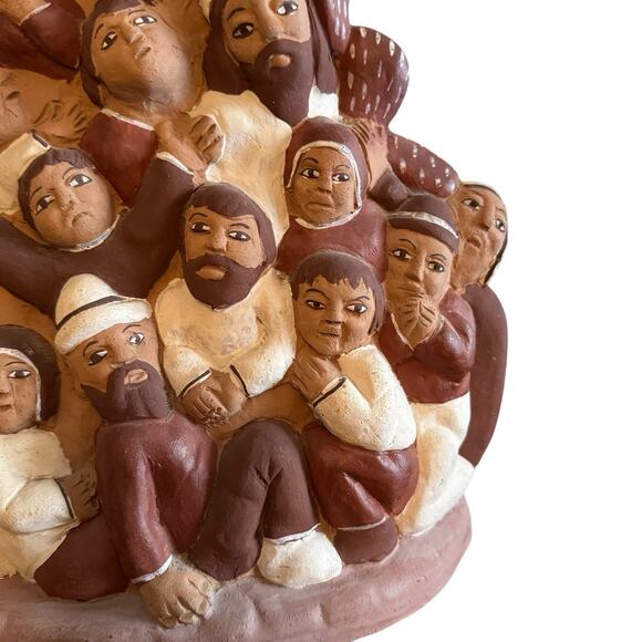 Vintage Handmade Peruvian Clay Statue Figurine Jesus Storyteller Folk Art - Picture 4 of 8